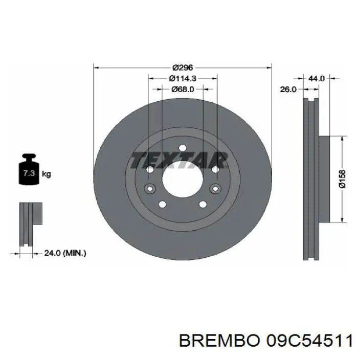 Тормоз дисковый передний Brembo 09C54511 цена, от 63.74 USD
