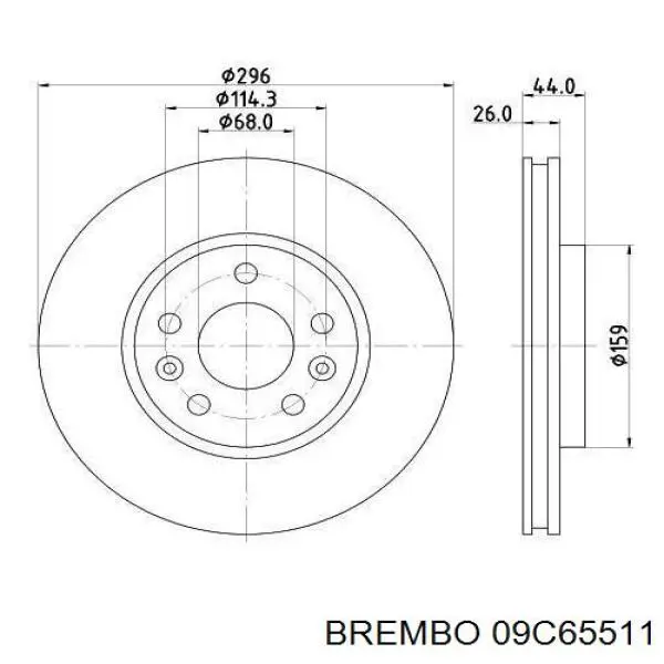 Передний тормозной диск Brembo 09C65511