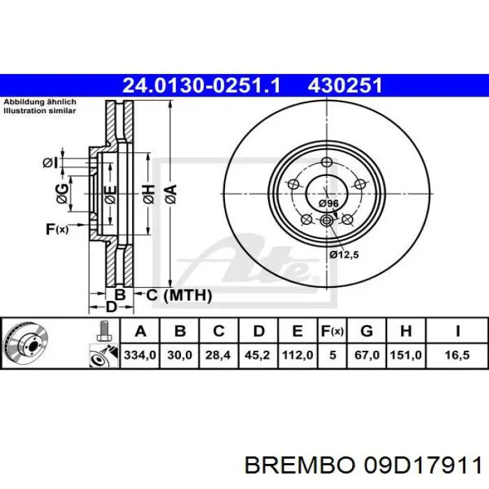 Передние тормозные диски 106296 Febi