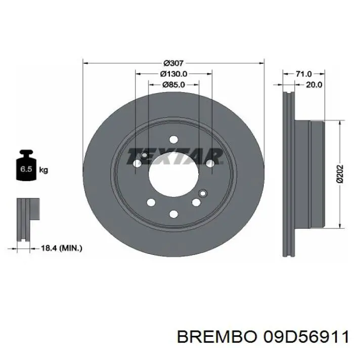 Тормозные диски 09D56911 Brembo