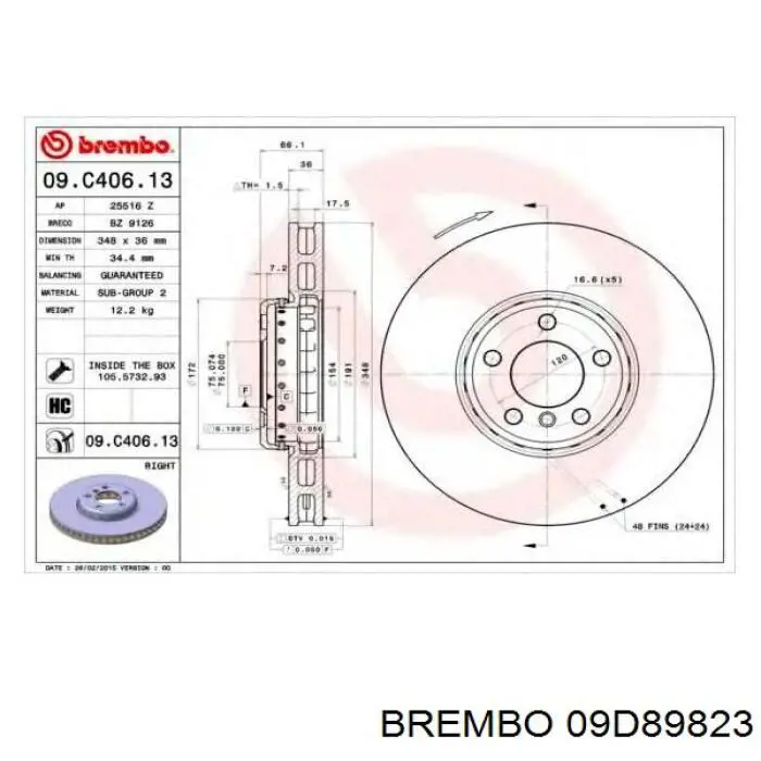 Тормоз дисковый передний BMW 34116878046 цена, от 394.37 USD