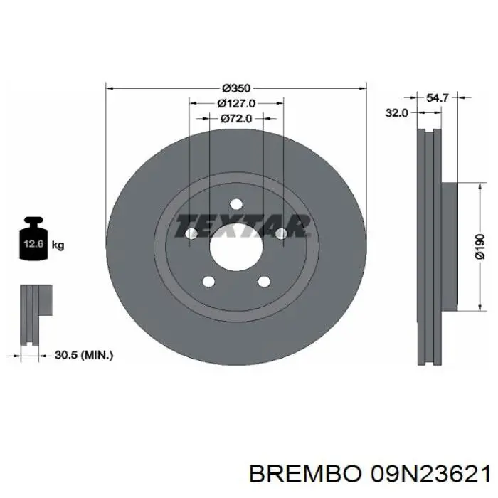 Передние тормозные диски 09N23621 Brembo