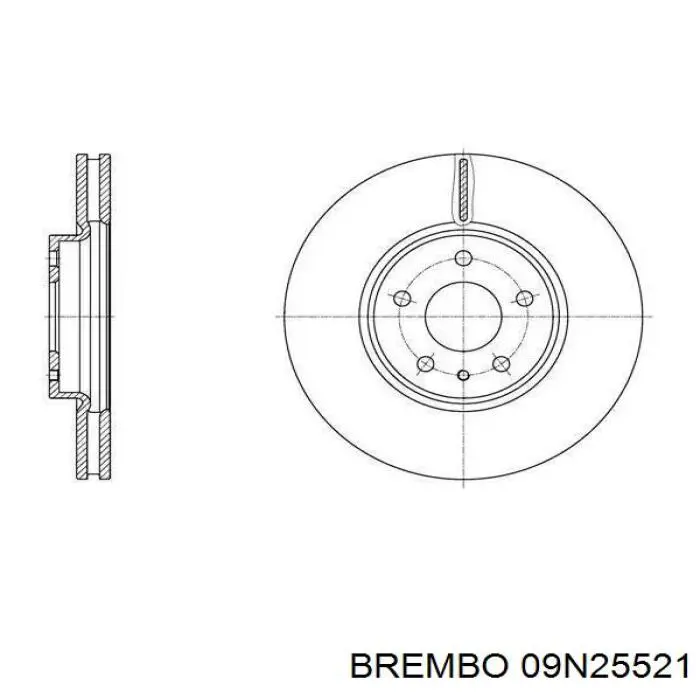 Передние тормозные диски 09N25521 Brembo