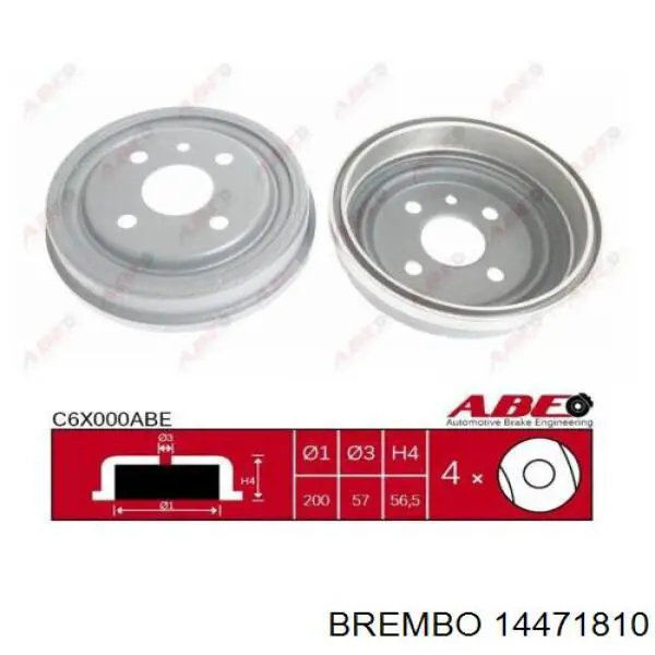 Тормозной барабан 14471810 Brembo