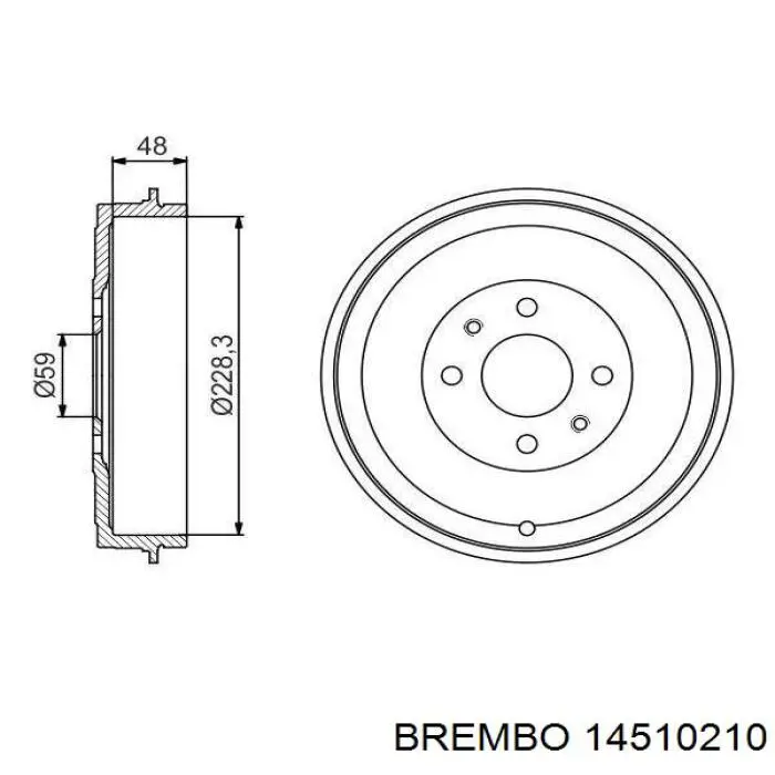 Тормозной барабан 14510210 Brembo