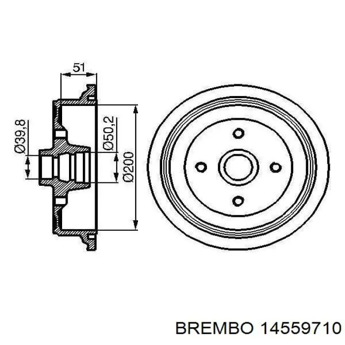 Тормозной барабан 14559710 Brembo