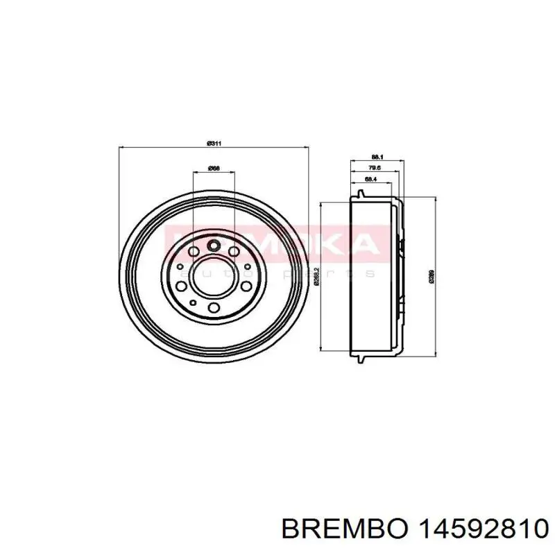 Задний барабан Brembo 14592810