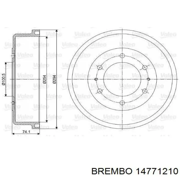 Тормозной барабан 14771210 Brembo