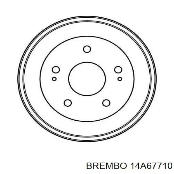 14A67710 Brembo барабан тормозной задний