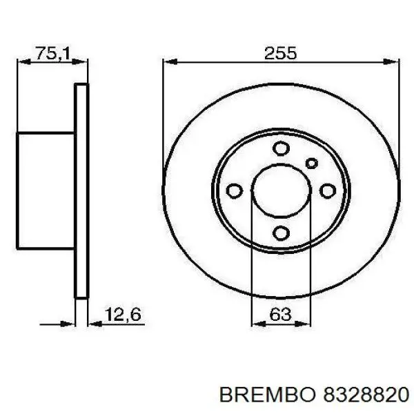 Купить 8328820 Brembo Ротор тормозной