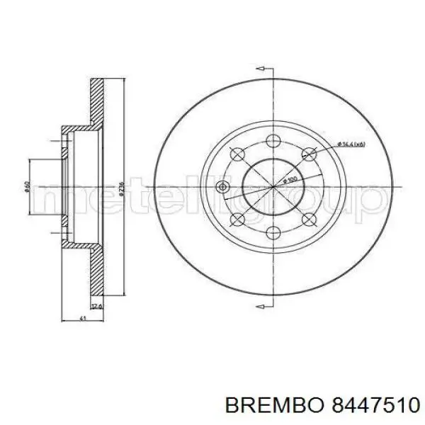 Купить 8447510 Brembo Ротор тормозной