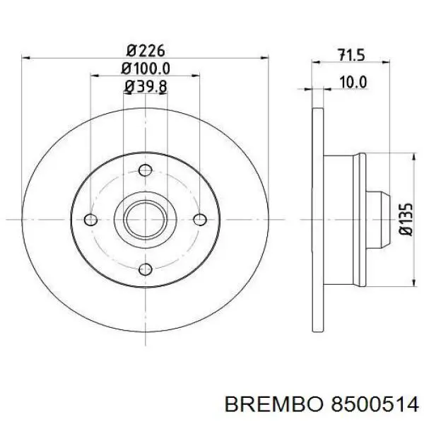 8500514 Brembo диск тормозной задний