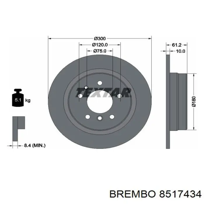 8517434 Brembo диск тормозной задний