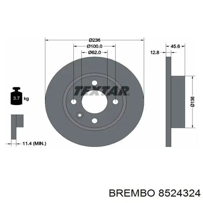 8524324 Brembo передние тормозные диски