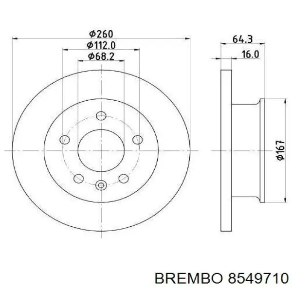 8549710 Brembo Диск тормозной передний