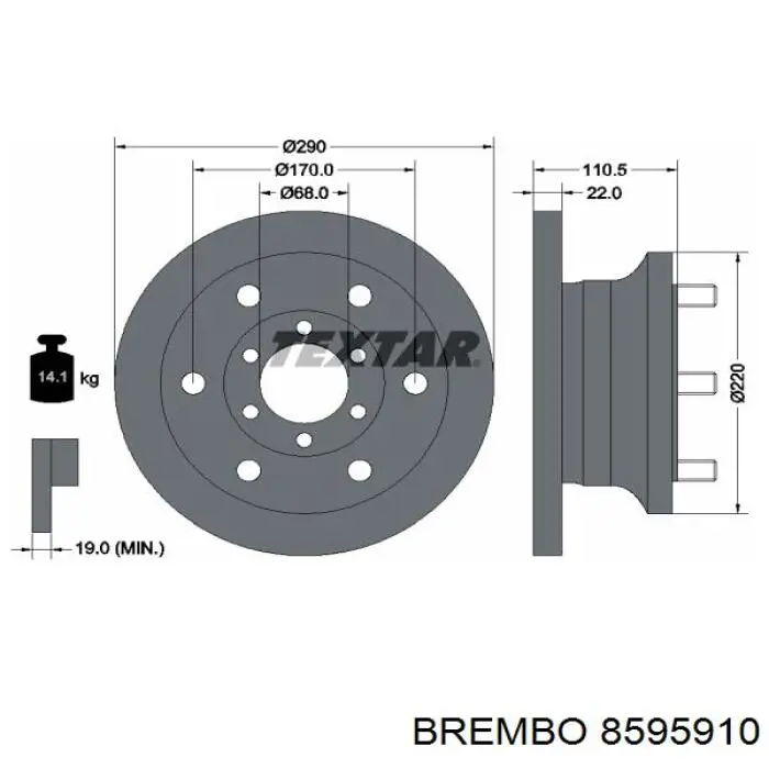 8595910 Brembo диск тормозной передний