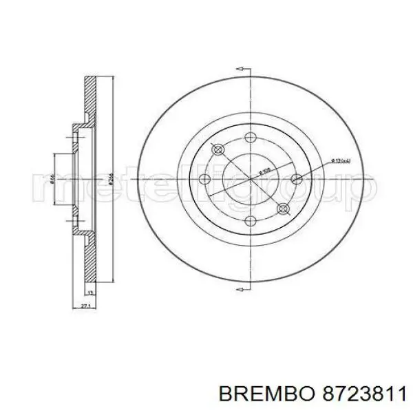 Купить 8723811 Brembo Ротор тормозной