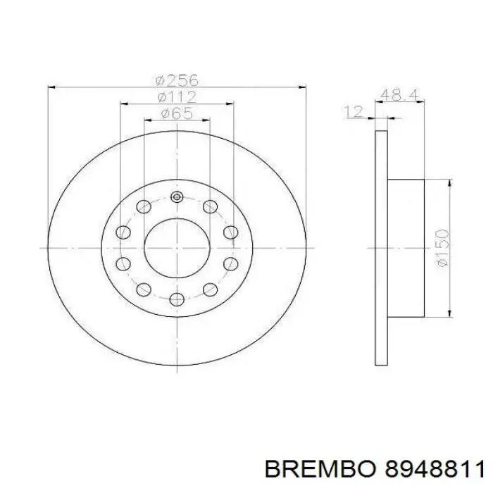 8948811 Brembo диск тормозной задний