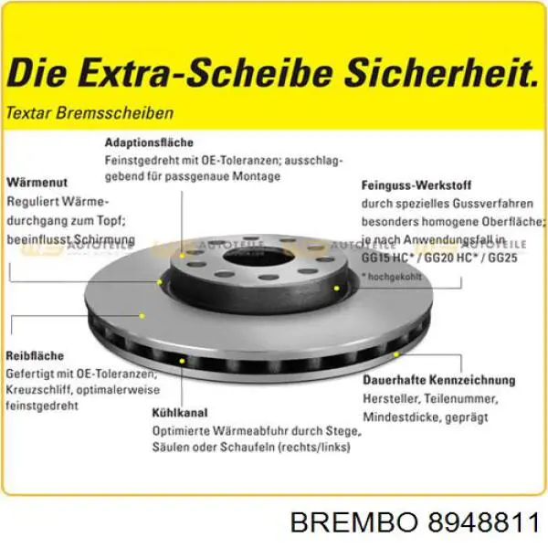 8948811 Brembo Дисковый тормоз