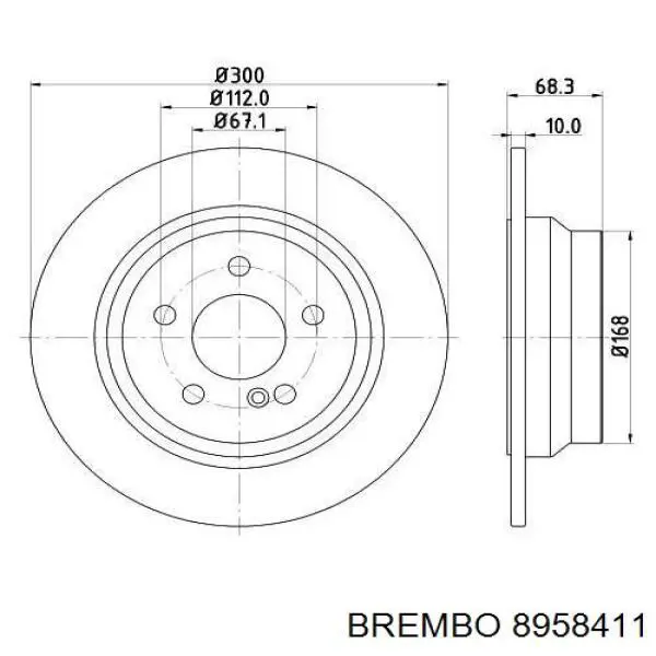 8958411 Brembo Дисковый тормоз