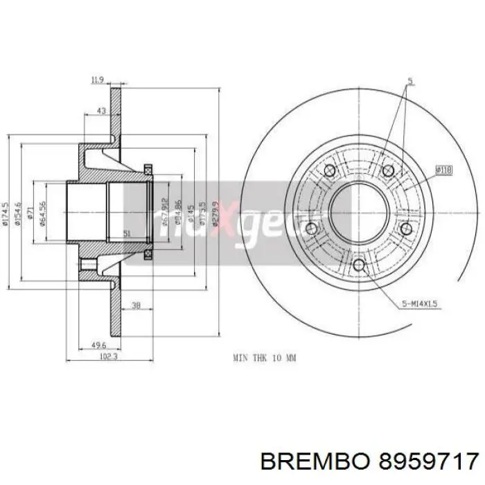 Тормозные диски 8959717 Brembo