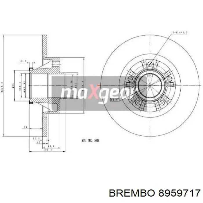 8959717 Brembo Дисковый тормоз