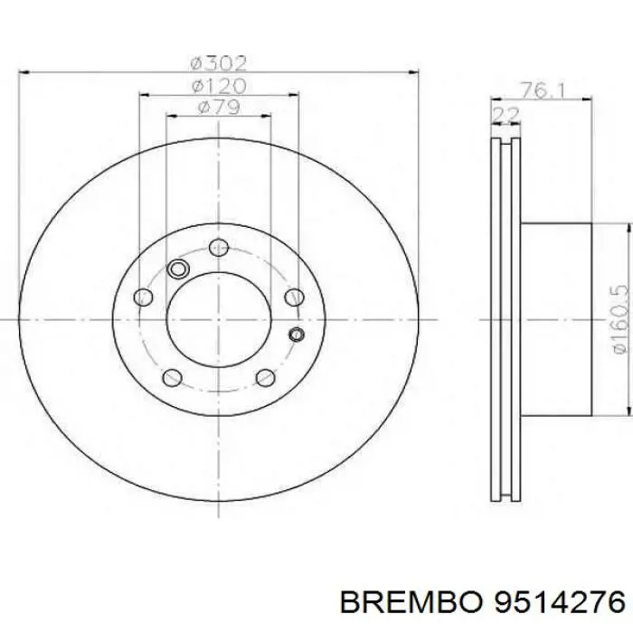 Тормоз дисковый передний Brembo 9514276 цена, от 51.15 USD