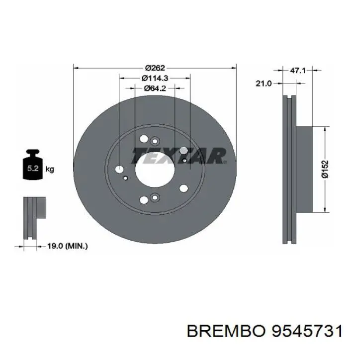 9545731 Brembo Диск тормозной передний
