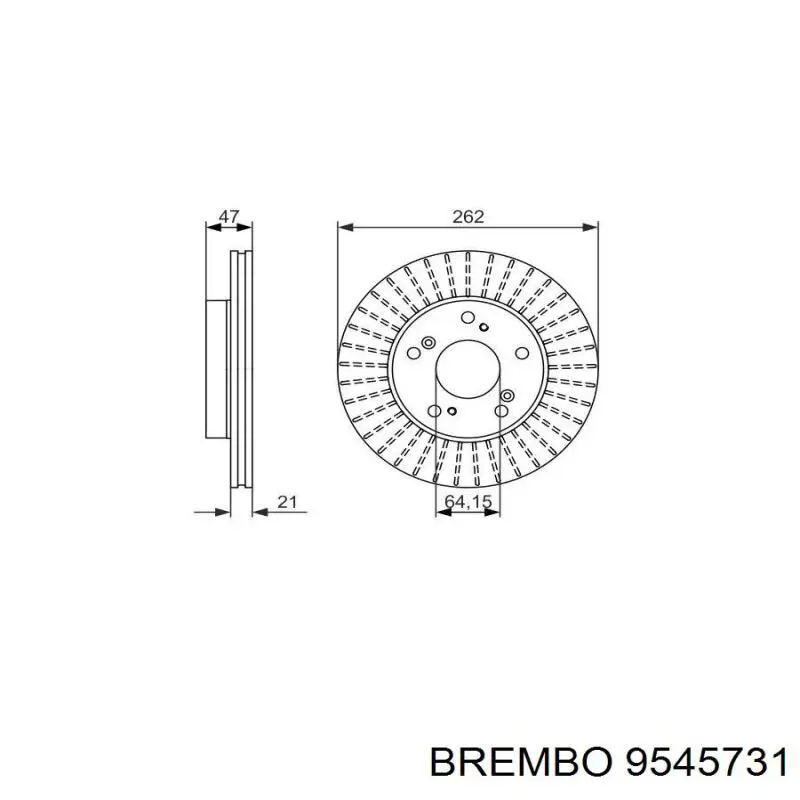Передний тормозной диск Brembo 9545731