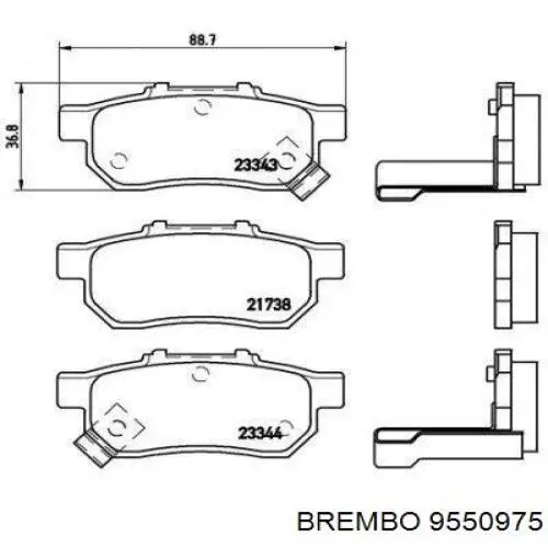 Передние тормозные диски 9550975 Brembo
