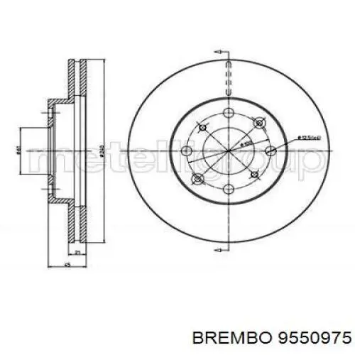 9550975 Brembo Диск тормозной передний