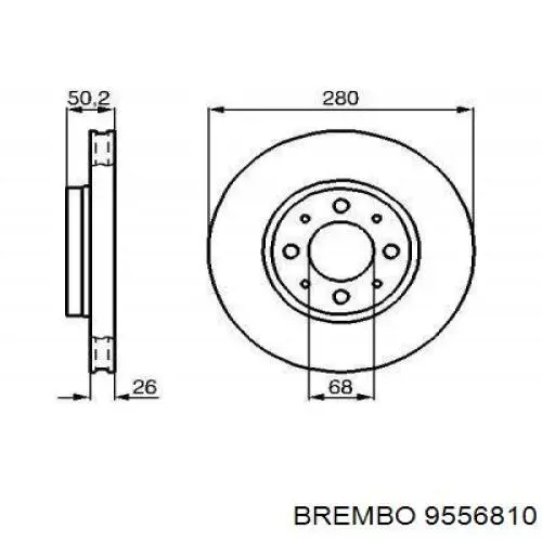 Тормоз дисковый передний Brembo 9556810 цена, от 49.34 USD