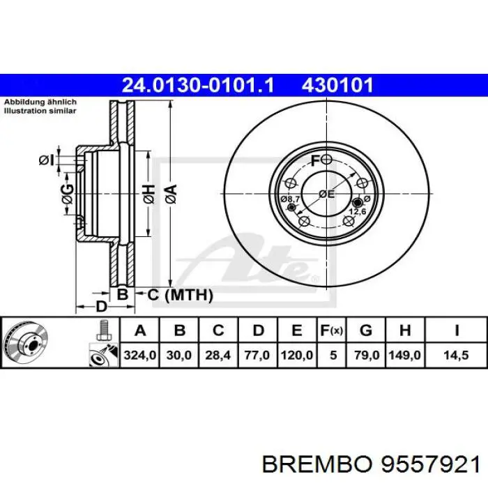 Купить 9557921 Brembo Ротор тормозной