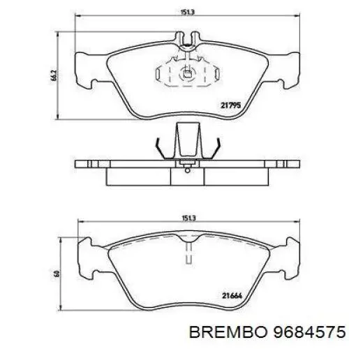 Передний тормозной диск Brembo 9684575