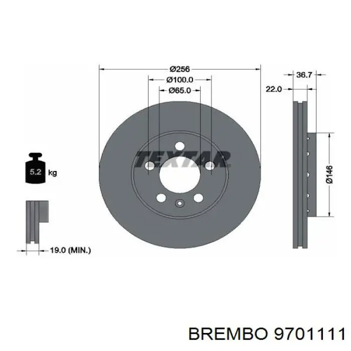 9701111 Brembo Диск тормозной передний