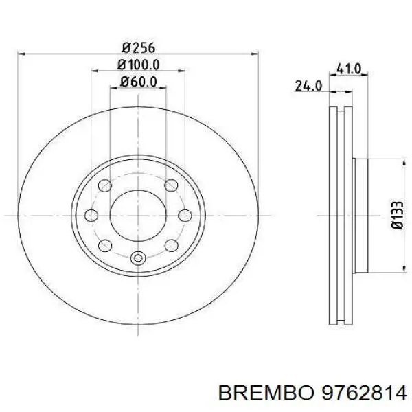 Купить 9762814 Brembo Ротор тормозной