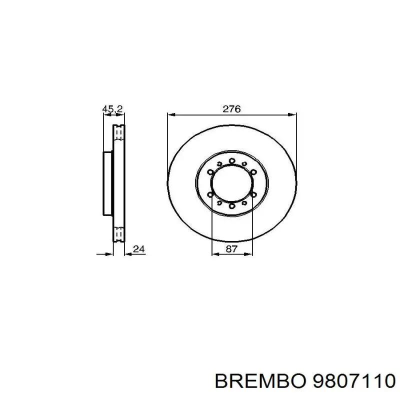Купить 9807110 Brembo Ротор тормозной