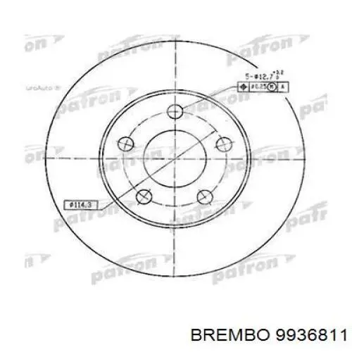 Передние тормозные диски 9936811 Brembo