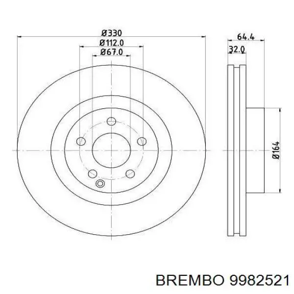 9982521 Brembo диск тормозной передний