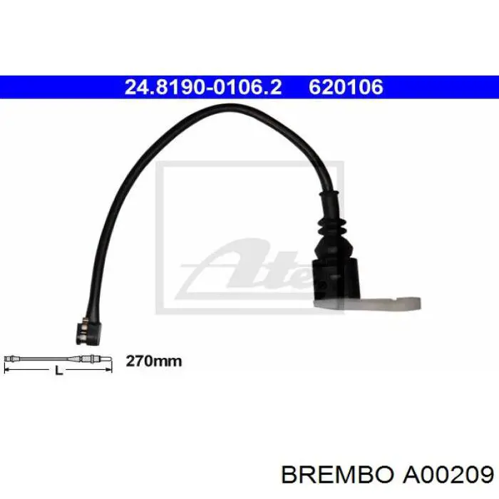 Датчик износа тормозных колодок передний A00209 Brembo