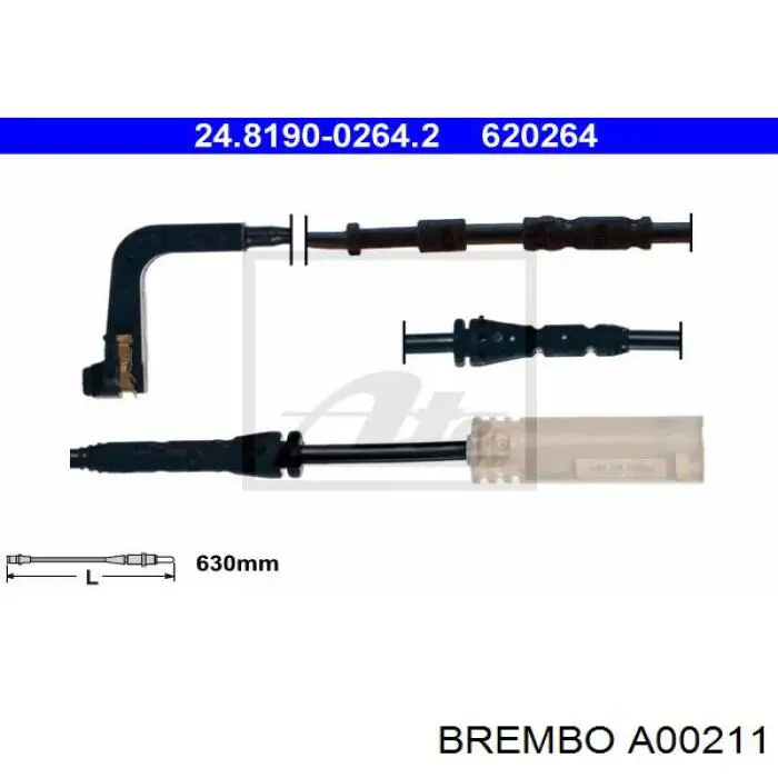Сигнализатор износ тормозных колодок Brembo A00211 цена, от 9.58 USD