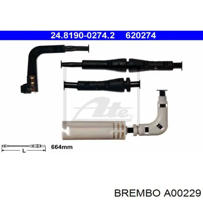 Купить A00229 Brembo Датчик износа тормозных колодок задний