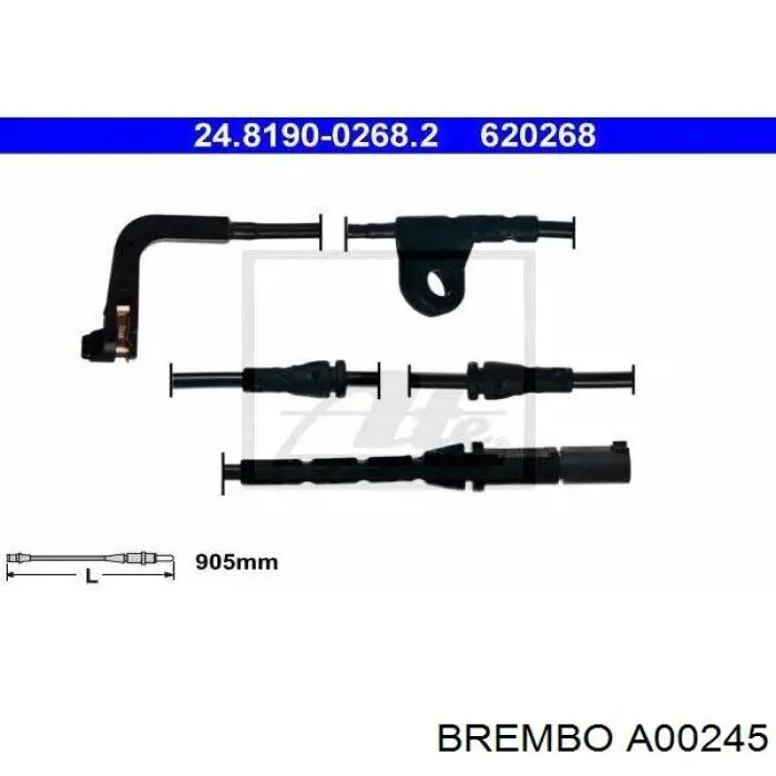 Датчик износа тормозных колодок передний A00245 Brembo
