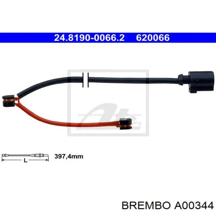Купить A00344 Brembo Сенсор износа
