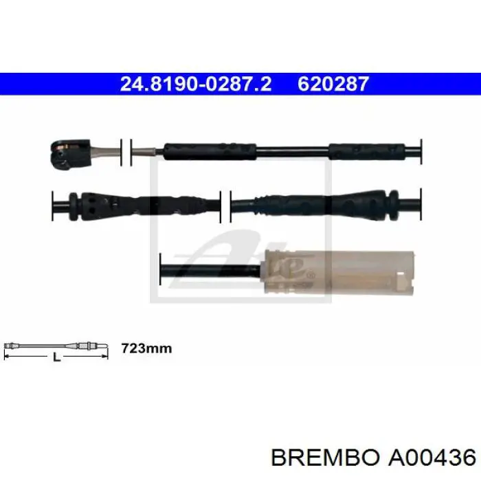 A00436 Brembo Датчик износа тормозных колодок