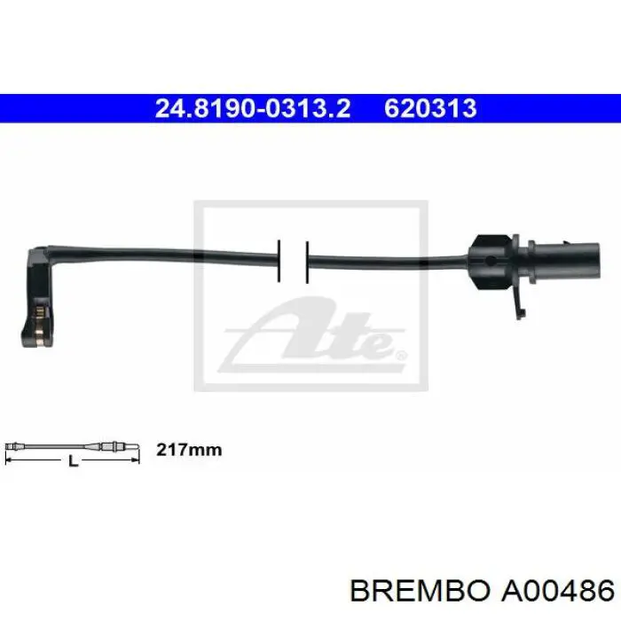 A00 486 Brembo sensor traseiro de desgaste das sapatas do freio