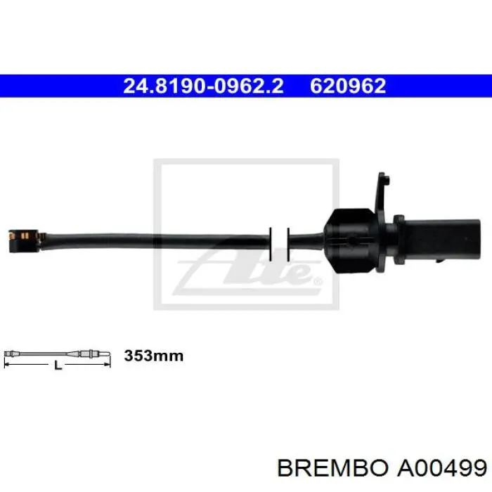 A00499 Brembo sensor dianteiro de desgaste das sapatas do freio