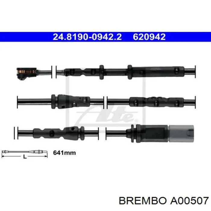 A00507 Brembo sensor traseiro de desgaste das sapatas do freio