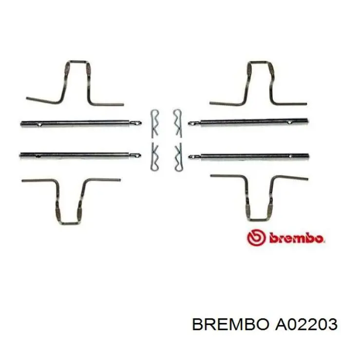 Комплект пружинок крепления дисковых колодок передних A02203 Brembo