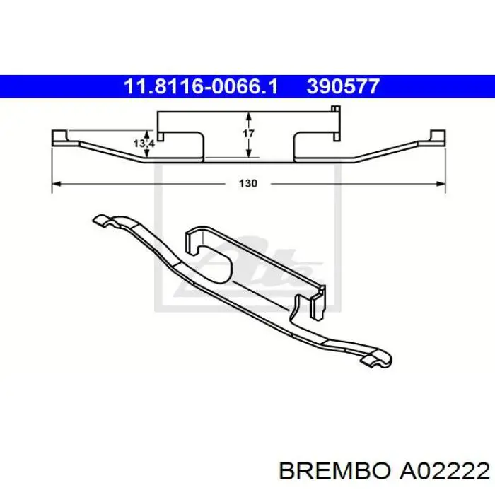 Conjunto De Muelles Almohadilla Discos Traseros A02222 Brembo